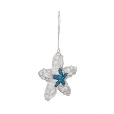 Beachcombers Blue & White Sea Star Tree Ornament In Multi
