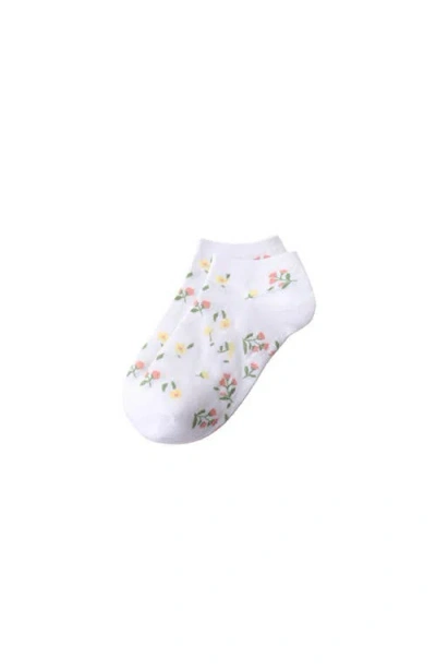 Lands' End 3-pack Cotton Patterned Low Cut Socks In White