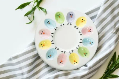 C & F Home C&f Home Easter Chick Egg Serving Plate In Multi