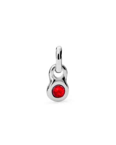 Unode50 Charm With Red Crystal In Silver