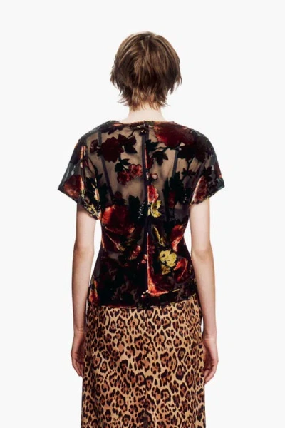 Anna Sui Folia Devore Top In Black