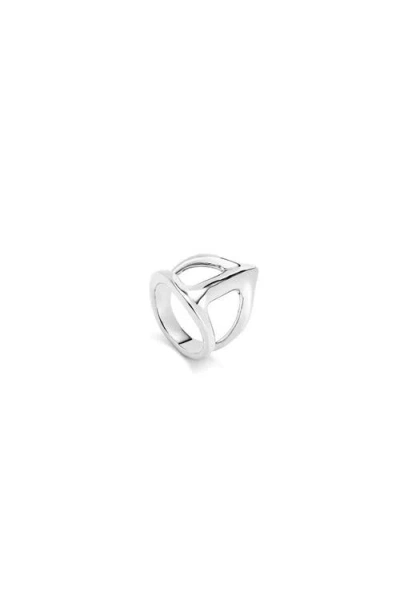 Unode50 Sterling Silver Plated Ring In Silver