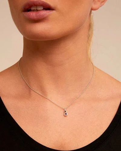 Unode50 Silver Charm With Pink Crystal In Silver