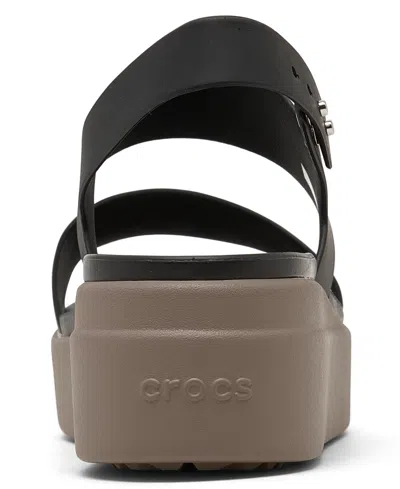 Crocs Brooklyn Low Wedge Sandals In Black