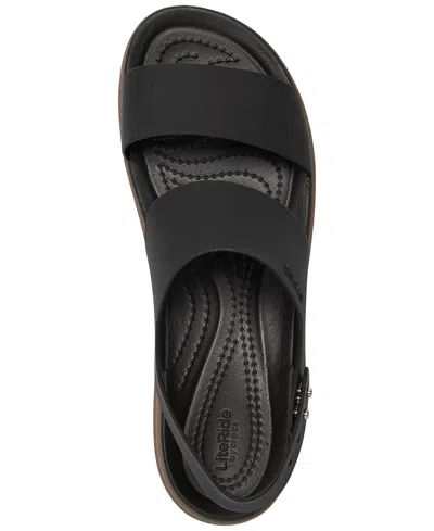 Crocs Brooklyn Low Wedge Sandals In Black