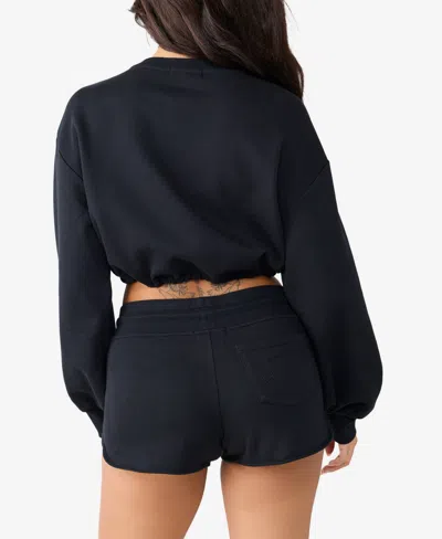 True Religion Women's V-notch Pullover Top In Black