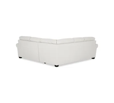 Macy's Orid 2-pc. "l"-shaped Leather Roll Arm Sectional , Created For  In White