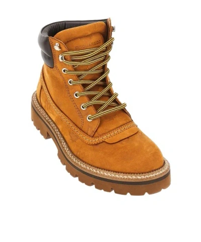 Dsquared2 D2 Monogram Ankle Boots In Brown