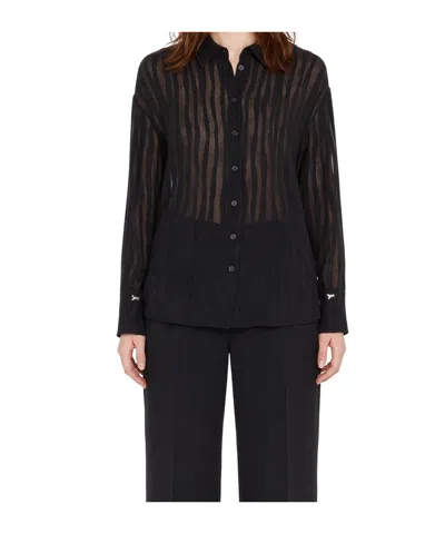 Patrizia Pepe Camicia Devoré Nera In Black