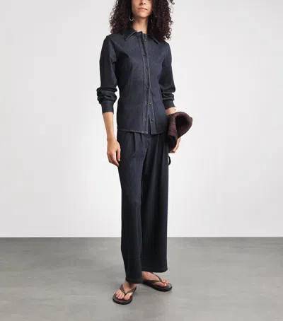 Mm Denim-effect Shirt In Blue