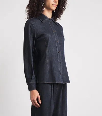 Mm Denim-effect Shirt In Blue