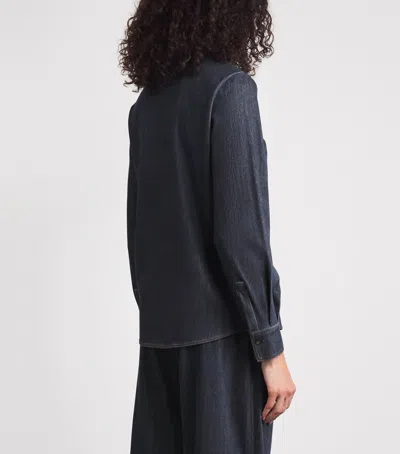 Mm Denim-effect Shirt In Blue