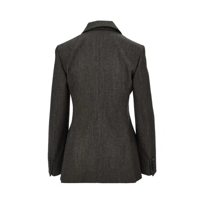 Max Mara Virgin Wool Double-breasted Jacket In Black