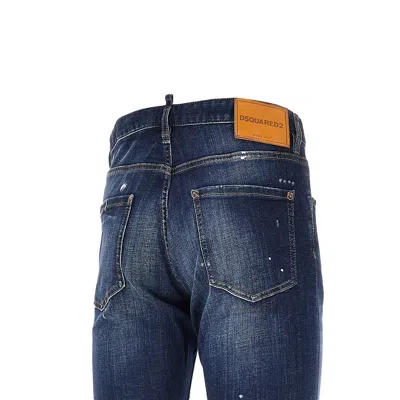 Dsquared2 Denim Jeans Belt Loops Contrast Stitching Pockets In Blue