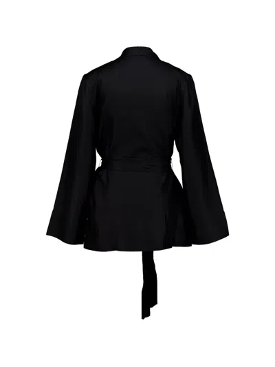 Paula Belted Wrap Jacket In Black