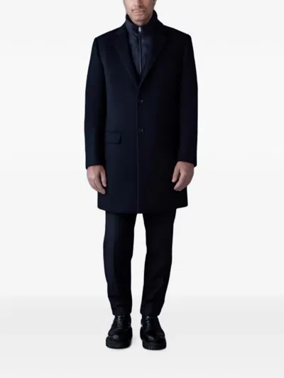 Mackage Skai-slb Virgin Wool Coat With Removable Down Bib In Blue