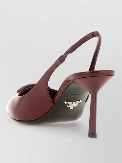 Prada Slingback Pumps In Leather With Brushed Finish In Brown