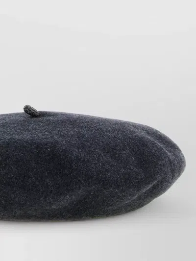 Brunello Cucinelli Basque Wool Cap Soft Compact Silhouette In Black
