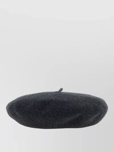 Brunello Cucinelli Basque Wool Cap Soft Compact Silhouette In Black