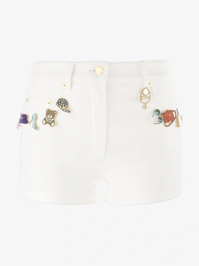 Moschino Pin Embellished Denim Shorts