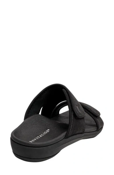 Revitalign Elevate Double Strap Slide Sandal In Black
