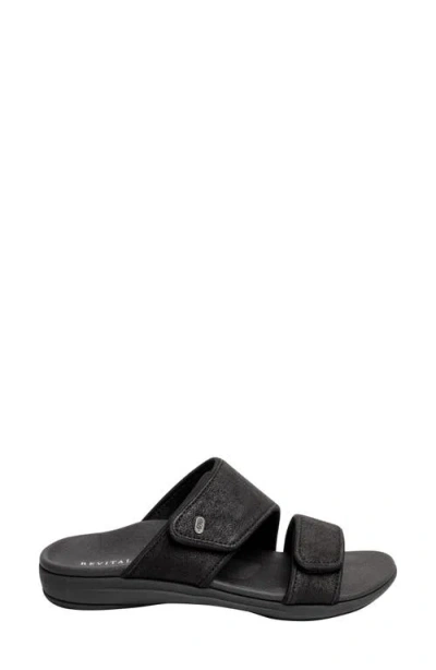 Revitalign Elevate Double Strap Slide Sandal In Black