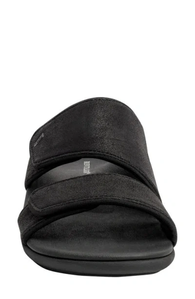 Revitalign Elevate Double Strap Slide Sandal In Black