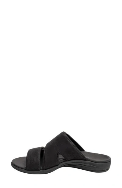 Revitalign Elevate Double Strap Slide Sandal In Black