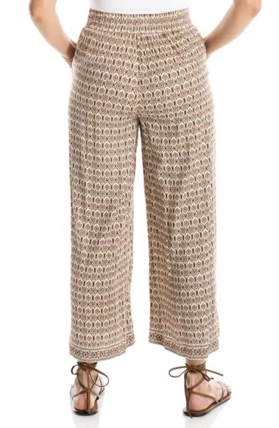 Max Studio Wide Leg Pull-on Crop Pants In Brown