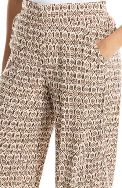 Max Studio Wide Leg Pull-on Crop Pants In Brown