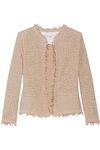 Iro Shavani Frayed Cotton-blend Bouclé Jacket In Pink Sand