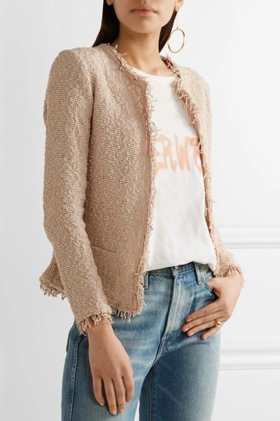 Shop Iro Shavani Frayed Cotton-blend Bouclé Jacket