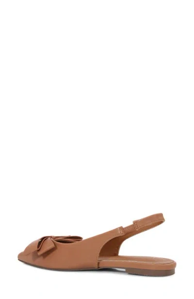 Berness Cinnamon Bow Slingback Flat In Brown