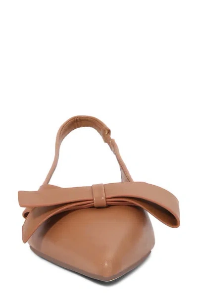 Berness Cinnamon Bow Slingback Flat In Brown