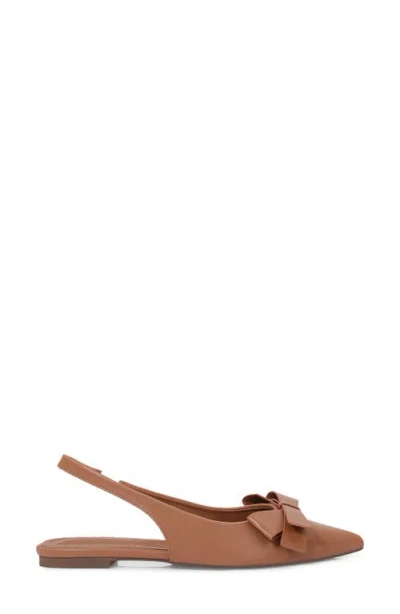 Berness Cinnamon Bow Slingback Flat In Brown
