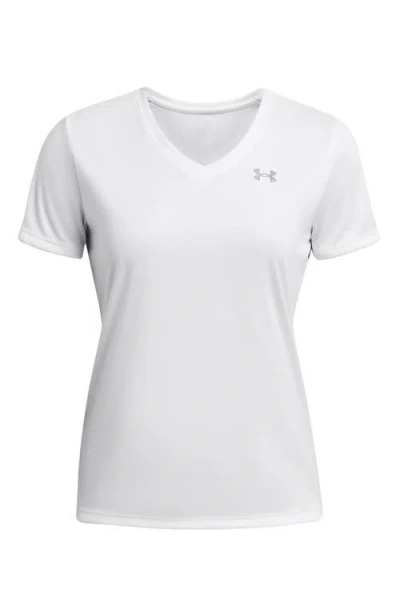 Under Armour Velocity Solid V-neck T-shirt In White