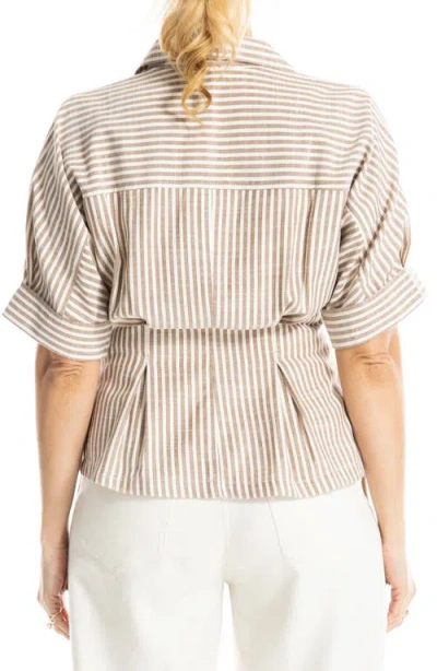 Max Studio Stripe Button-up Shirt In Multi