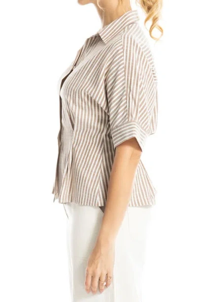 Max Studio Stripe Button-up Shirt In Multi