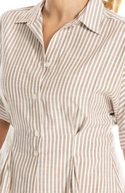 Max Studio Stripe Button-up Shirt In Multi