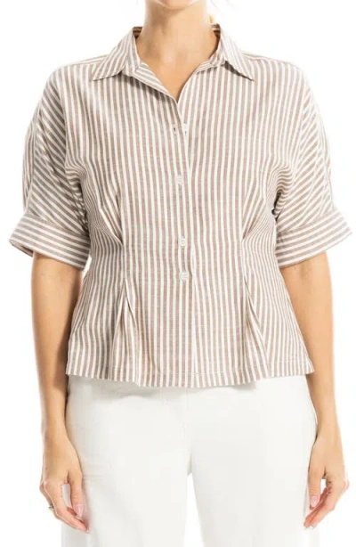 Max Studio Stripe Button-up Shirt In Multi