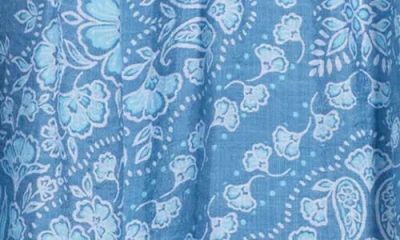 Halogen ® Tiered Split Neck Dress In Blue