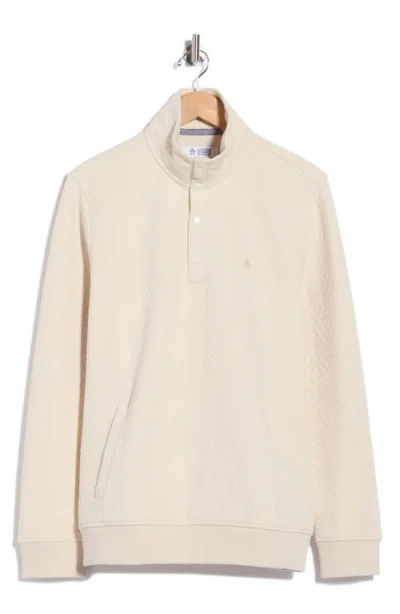 Original Penguin Quilted Quarter-snap Pullover In White