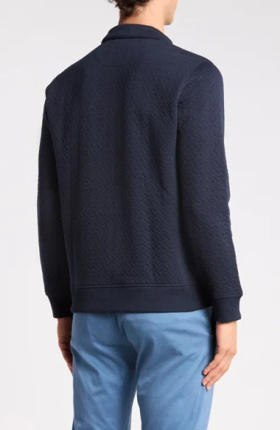 Original Penguin Quilted Quarter-snap Pullover In Blue