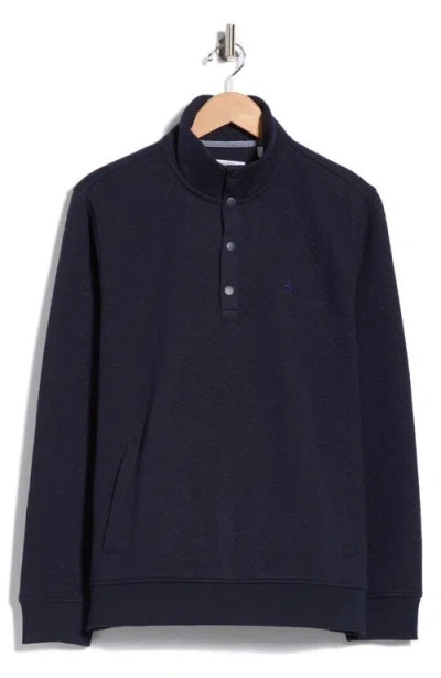 Original Penguin Quilted Quarter-snap Pullover In Blue