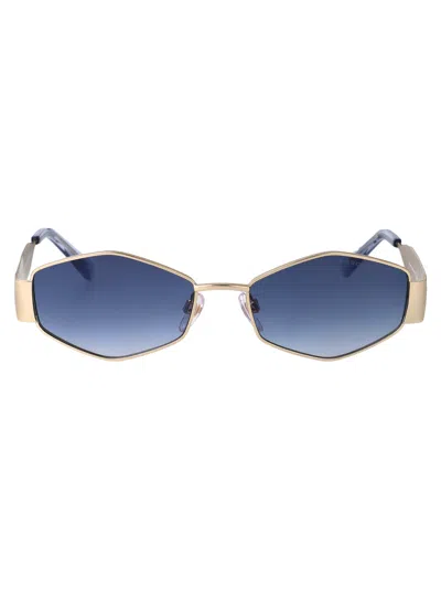 Marc Jacobs Geometric Frame Sunglasses In Gold