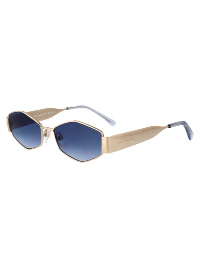 Marc Jacobs Geometric Frame Sunglasses In Gold