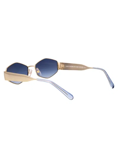 Marc Jacobs Geometric Frame Sunglasses In Gold