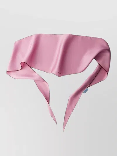Prada Twill Scarf Refined Edge Detail Design In Pink