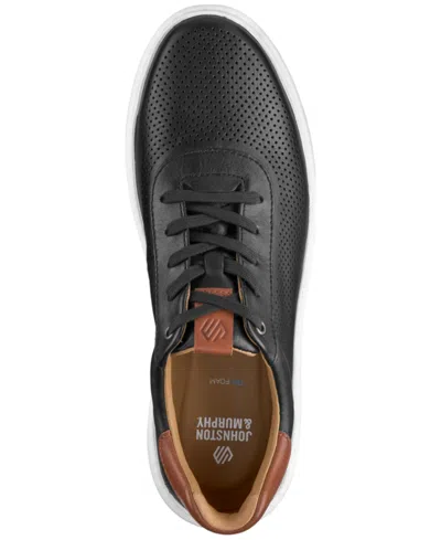 Johnston & Murphy Anders Perforated Sneaker In Black