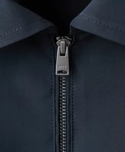 Mango Zip-up Modal Jacket In Blue